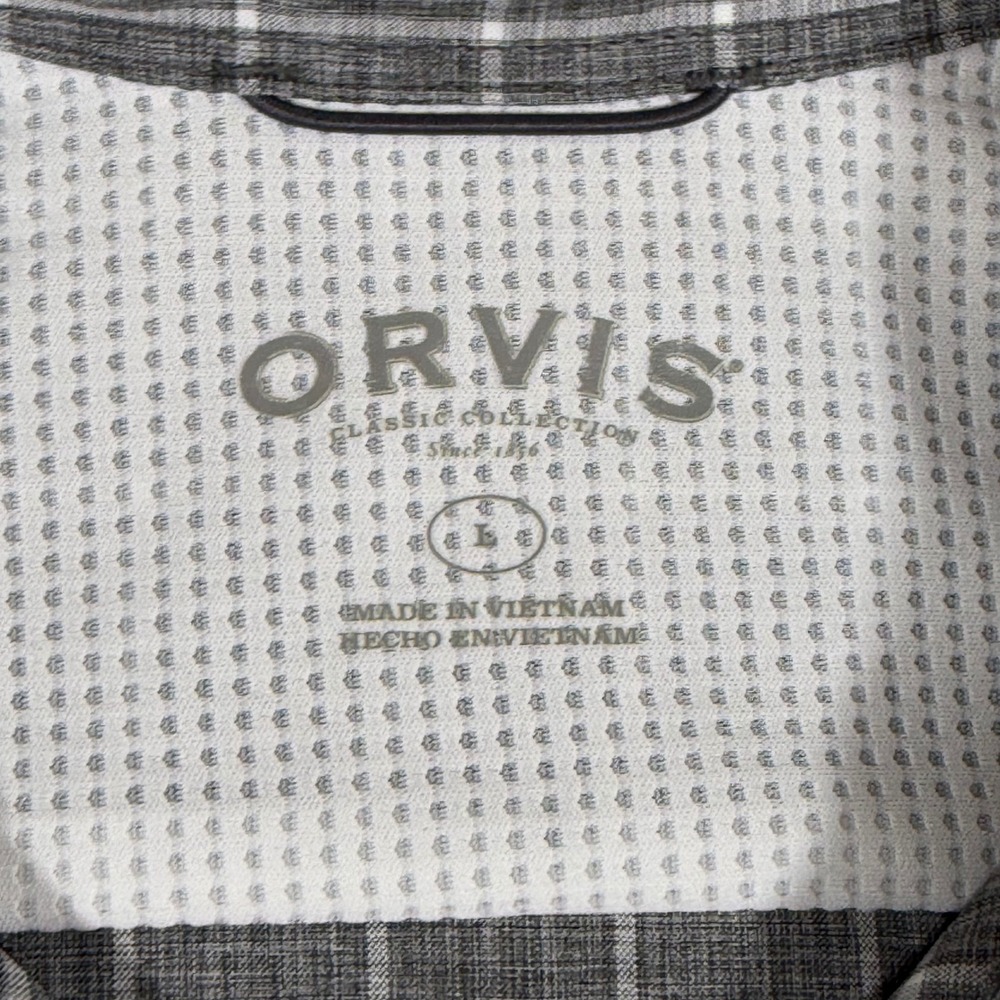 Orvis Mens Large Windowpane Check Short Sleeve Button Down Fishing Shirt NEW‎ - Picture 4 of 9